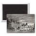 Hotel de Ville, Paris, 1847 (engraving) by.. - 3x2 inch Fridge Magnet - large magnetic button - Magnet