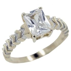 Size 8 Emerald Cz Entire Sterling Silver Jewelry Ring Fashion