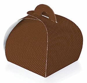 Eddingtons Cupcake Boxes - Polka Dot - Brown & Pink - Holds 1