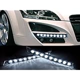 ZHOL&reg; Audi 9 LED DRL Daytime Running Light Kit White