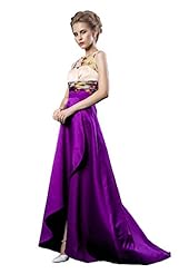 Lace Asymmetric Satin Cocktail General Print Evening Dress/Prom Dress/Wedding Party Dress 