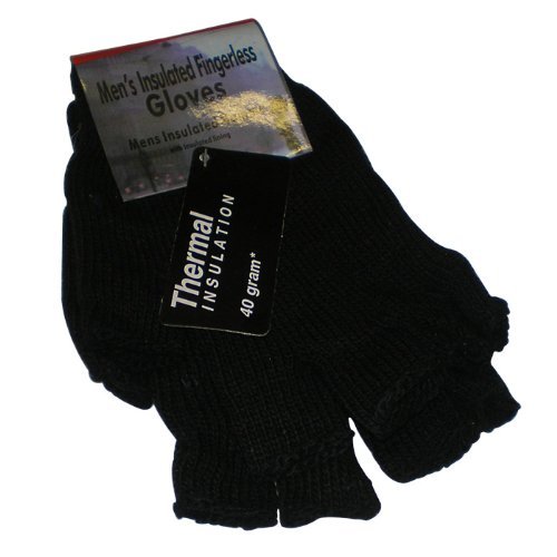 mens insulated fingerless gloves