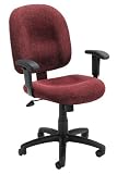 Wine Burgundy Chenille Fabric Mid-Back Ergonomic Office Task Chair