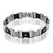 Jewelry : Men's Stainless Steel Black and White Diamond Bracelet Bangle 7.5' ( H, SI, 0.21 carat )