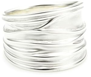 Vinani Damen-Ring breit Struktur sandgestrahlt glänzend Sterling Silber 925 Größe 60 (19.1 ) RBM60