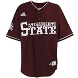 NCAA adidas Mississippi State Bulldogs Youth Maroon Full Button Replica Baseball Jersey (Small)