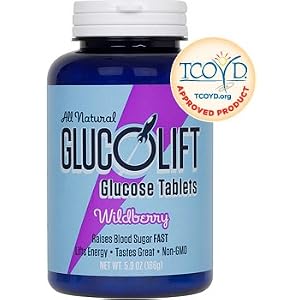GlucoLift All-natural Non GMO Glucose Tablets- Wildberry Flavor