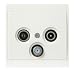 Kopp Malta 916101081 Antenna Socket with 3 Outputs TV / RF / SAT Single Socket and Loop-Through Cream White