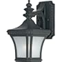 Quoizel DE8958K Devon 12-1/2-Inch Small Wall Lantern with Linear Frosted Glass, Mystic Black