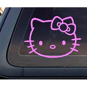 Hello Kitty LARGE(7.5" wide) Car Decal / Sticker - LIGHT PINK