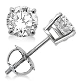 3.00ct. Prong Set Diamond Stud Earrings in Platinum (G-H, VS2-SI1)