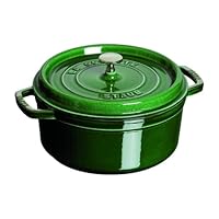 Staub 8.875 Quart Round Cocotte, Basil