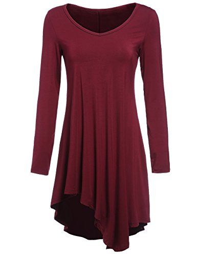 ROMWE Women's Long Sleeve Asymmetrical Tshirt Dress
