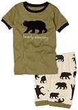 Hatley Boys 2-7 Black Bears On Natural Short Pajama Set