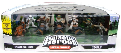 Star Wars Galactic Heroes Speeder Bike Chase - Coffrett 8 Figurine avec Speeder Bikes (Return Of The Jedi)