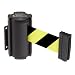 Lavi 50-3010 Aisle Closure Wall Mount with 7' Diagonal Stripe Belt, Black Case