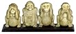 Best Unique Funny Thoughtful Birthday Gift Idea for Him or Her - 3" No Evil Lucky Monkey Resin Statues w/ Stand