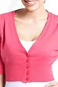 Pure Cotton V-Neck Cropped Cardigan [T38-5271-S]
