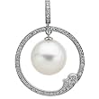 18K Palladium White Gold Paspaley South Sea Cultured Pearl and Diamond Pendant - 13.00mm