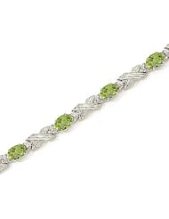 14kt Yellow Gold Oval Peridot and Diamond Bracelet