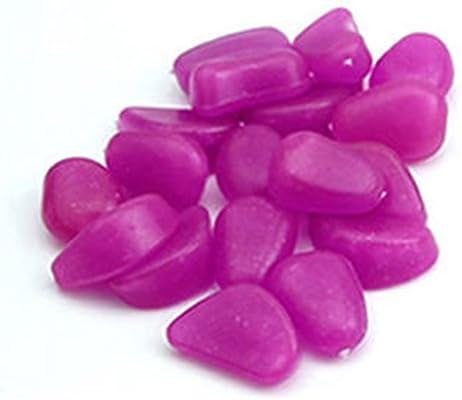100 pcs Coloured Glow in the Dark Pebbles Stones Garden Aquarium Fish Tank (Purple)