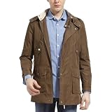 DOUBLJU Mens Casual Single belted trench Hoodie Coat Jacket(GJ12)