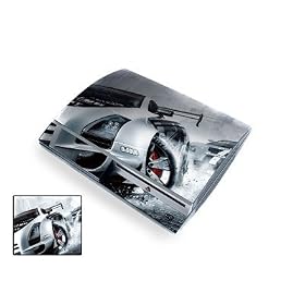 Bundle Monster Vinyl Skins For Sony Playstation PS3 Game Console - Cover Faceplate Protector Sticker Art Decal Accessory - White Race Car