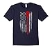Men's Lacrosse American Flag T-Shirt - Lacrosse Stick Flag T Shirt Medium Navy