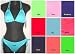 Juniors Bikini Triangle Top with Tie Side Bottom - Red - M
