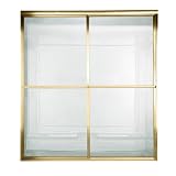 American Standard AM00.730400.094 Gold Prestige Prestige Framed Clear Glass By-Pass Shower Doors for
