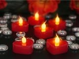 Flicker Flame Heart-Shaped LED Tealights - Pack Of Six