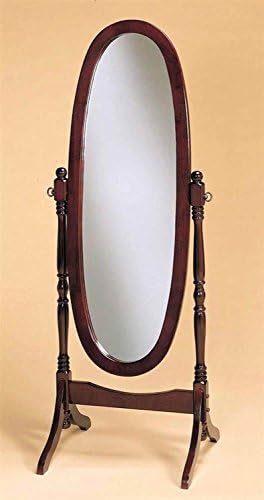 Cherry Finish Swivel Full Length Wood Cheval Floor Mirror