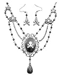 Pirate Cameo Necklace and Earring Set Costume Accessory