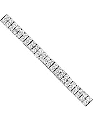 9.00ct tw 2 Row Diamond Bracelet 7 Inch 14k White Gold Double Safety Lock H-J SI-I Quality