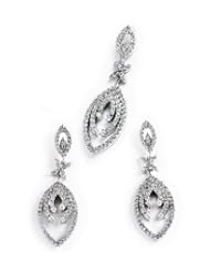 Matching Set - Fancy Cocktail Style CZ pendant & earrings