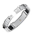 Stainless Steel ID with Carbon Fiber Inlay Bracelet 9"