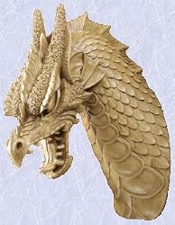 Dragon trophy head wall statue home garden sculpture