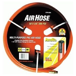 Amflo 576-50A 3 8-Inch x 50 Orange PVC Hose 1 4-Inch NPT fittings, 300 PSI by Amflo