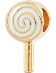 Reflection Beads Silver Gold Plated Enamel Lollipop Food Bead