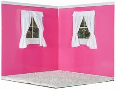 American Doll Room Raspberry and White