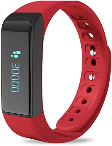 Meicent I5 Plus Wireless Fitness Tracker,OLED Display,Quick Charger 2.0,Calorie Consumption,Sleep Monitoring,Activity Tracker,Pedometer,Bluetooth 4.0 Life Waterproof Smartwatch for Apple&Android(Red)