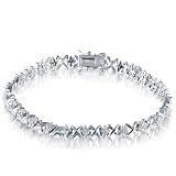 FOJO's Diamond in Sterling Silver X's and O's Tennis Bracelet (1 ct. tw.)