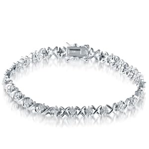 FOJO's Diamond in Sterling Silver X's and O's Tennis Bracelet (1 ct. tw.) by