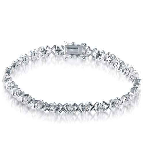 FOJO’s Diamond in Sterling Silver X’s and O’s Tennis Bracelet (1 ct. tw.)