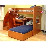 Berg 23 Utica Twin Loft Series Utica Loft Twin Loft Bed with Desk and Chair