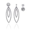 14K White Gold 1 ct. Diamond Detachable Earring Jackets