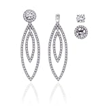 Sterling Silver 1 ct. Cubic Zirconia Detachable Earring Jackets