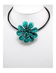 Green Flower Cotton Necklace