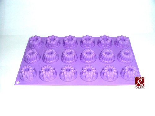 Silikomart 194660 18-er Silikon-Backform Petit Four Gugelhupf Fantasy &Oslash; 40 x 22 mm, violett