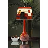 Latanya Art Glass Lamp With Contemporary Shade by 